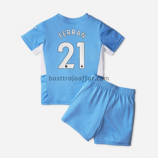 Manchester City Ferran Torres 21 Barn Hemma Fotbollströja 2021-2022 Kortärmad