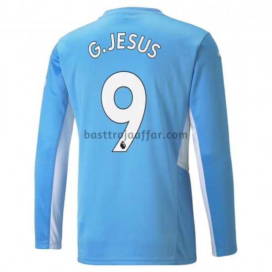 Manchester City Gabriel Jesus 9 Hemma Fotbollströja 2021-2022 Långärmad