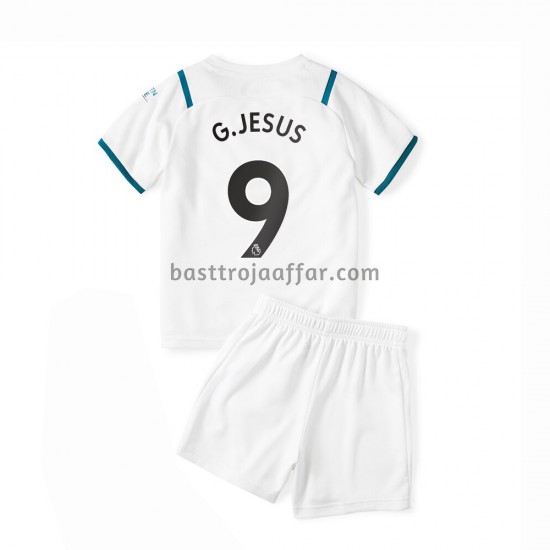 Manchester City Gabriel Jesus 9 Barn Borta Fotbollströja 2021-2022 Kortärmad