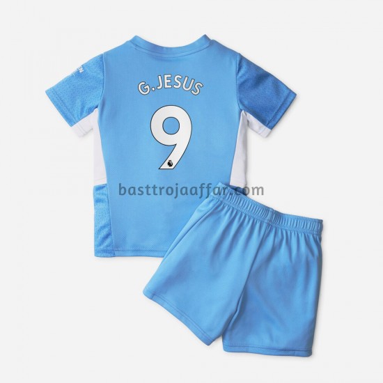 Manchester City Gabriel Jesus 9 Barn Hemma Fotbollströja 2021-2022 Kortärmad
