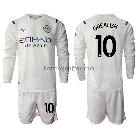 Manchester City Jack Grealish 10 Barn Borta Fotbollströja 2021-2022 Långärmad