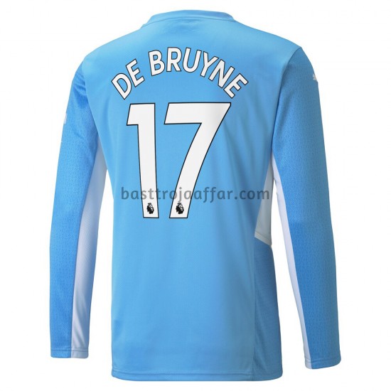 Manchester City Kevin De Bruyne 17 Hemma Fotbollströja 2021-2022 Långärmad