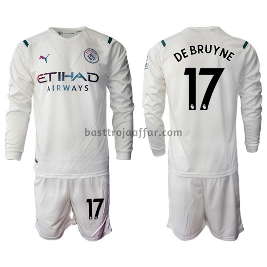 Manchester City Kevin De Bruyne 17 Barn Borta Fotbollströja 2021-2022 Långärmad