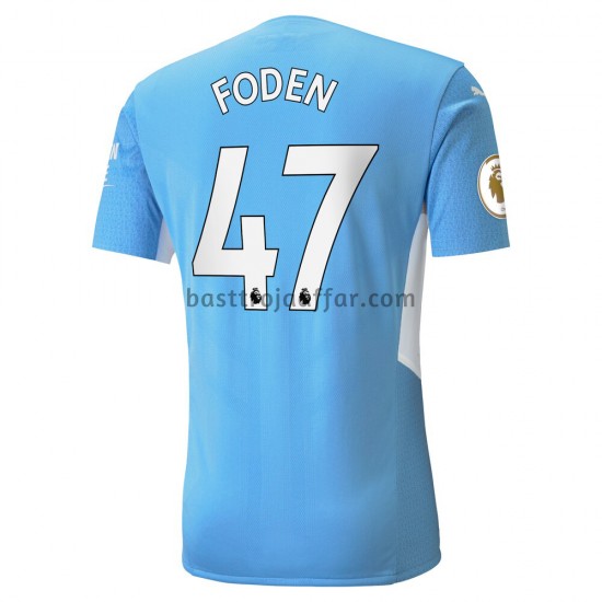 Manchester City Phil Foden 47 Hemma Fotbollströja 2021-2022 Kortärmad