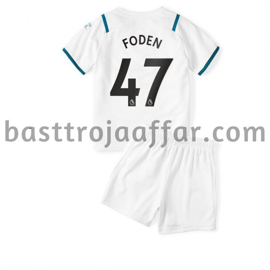 Manchester City Phil Foden 47 Barn Borta Fotbollströja 2021-2022 Kortärmad