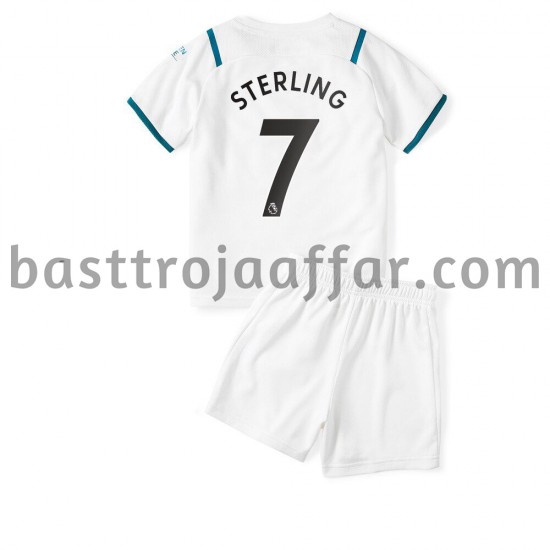 Manchester City Raheem Sterling 7 Barn Borta Fotbollströja 2021-2022 Kortärmad