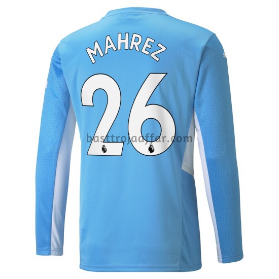 Manchester City Riyad Mahrez 26 Hemma Fotbollströja 2021-2022 Långärmad