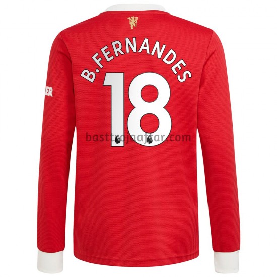 Manchester United Bruno Fernandes 18 Hemma Fotbollströja 2021-2022 Långärmad