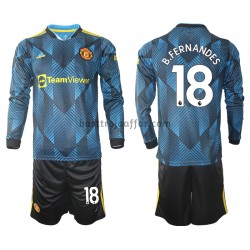 Manchester United Bruno Fernandes 18 Barn Tredje Fotbollströja 2021-2022 Långärmad