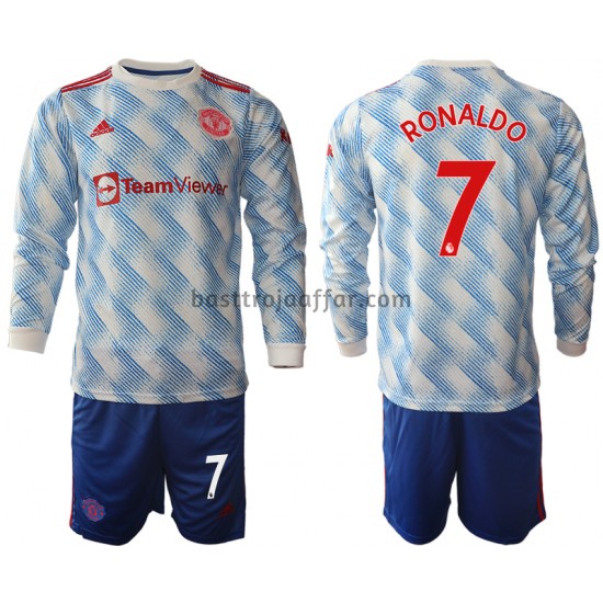 Manchester United Cristiano Ronaldo 7 Barn Borta Fotbollströja 2021-2022 Långärmad