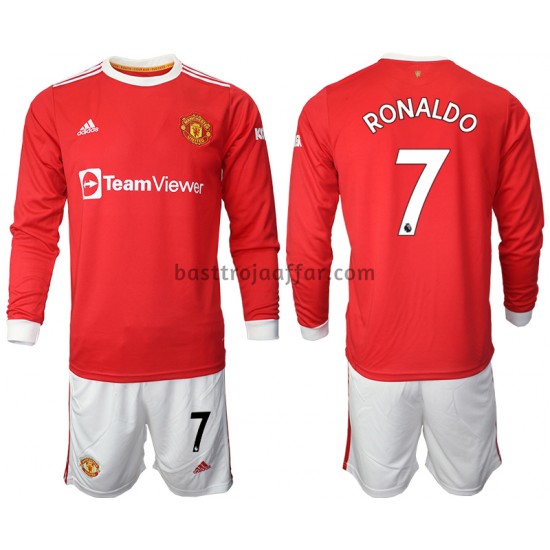 Manchester United Cristiano Ronaldo 7 Barn Hemma Fotbollströja 2021-2022 Långärmad