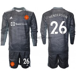 Manchester United Dean Henderson 26 Målvakt Barn Borta Fotbollströja 2021-2022 Långärmad
