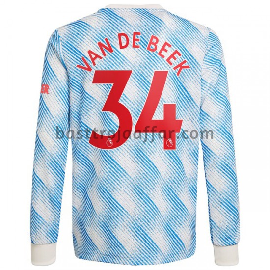 Manchester United Donny Van De Beek 34 Borta Fotbollströja 2021-2022 Långärmad