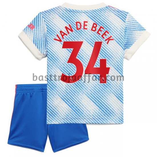 Manchester United Donny Van De Beek 34 Barn Borta Fotbollströja 2021-2022 Kortärmad