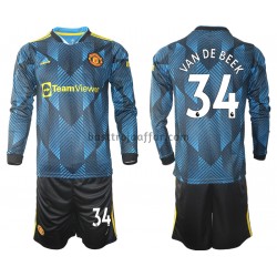 Manchester United Donny Van De Beek 34 Barn Tredje Fotbollströja 2021-2022 Långärmad