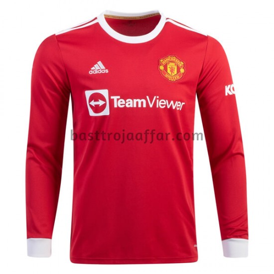 Manchester United Hemma Fotbollströja 2021-2022 Långärmad