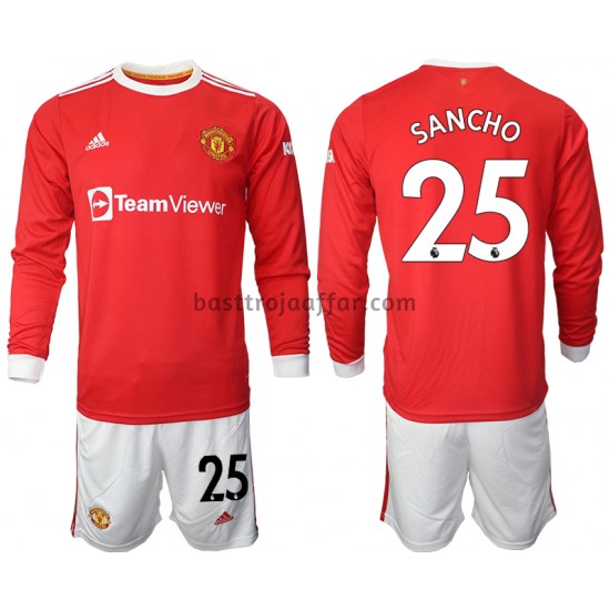 Manchester United Jadon Sancho 25 Barn Hemma Fotbollströja 2021-2022 Långärmad