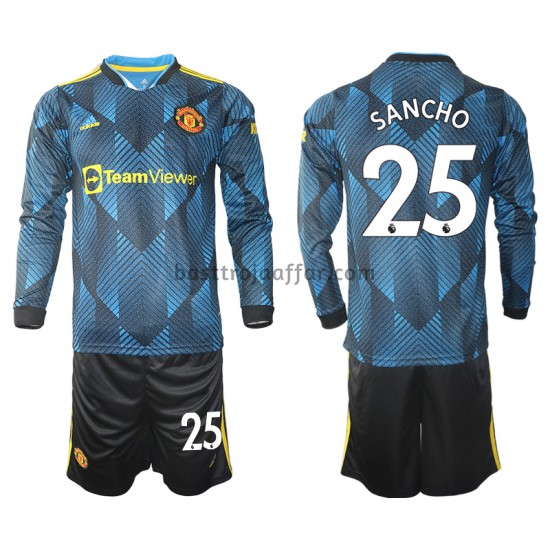 Manchester United Jadon Sancho 25 Barn Tredje Fotbollströja 2021-2022 Långärmad
