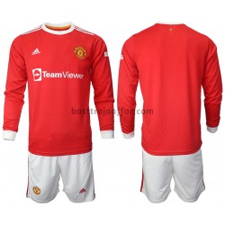 Manchester United Barn Hemma Fotbollströja 2021-2022 Långärmad Manchester United Barn Hemma Fotbollströja 2021-2022 Långärmad