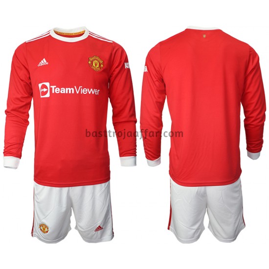 Manchester United Barn Hemma Fotbollströja 2021-2022 Långärmad