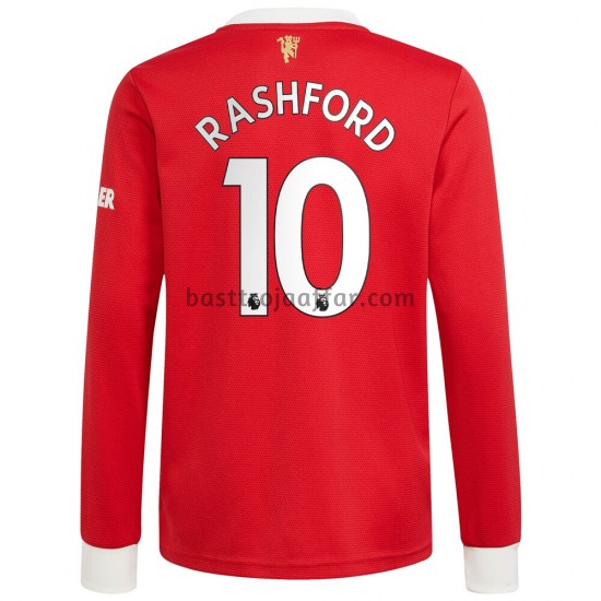 Manchester United Marcus Rashford 10 Hemma Fotbollströja 2021-2022 Långärmad