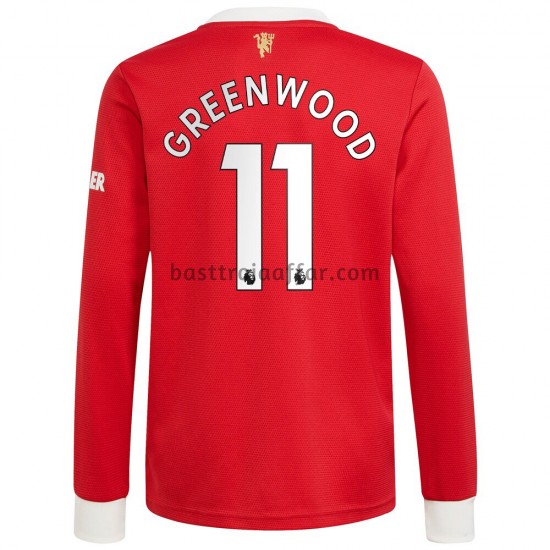 Manchester United Mason Greenwood 11 Hemma Fotbollströja 2021-2022 Långärmad