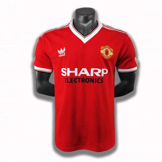 Manchester United Retro Hemma Fotbollströja 1983 Kortärmad