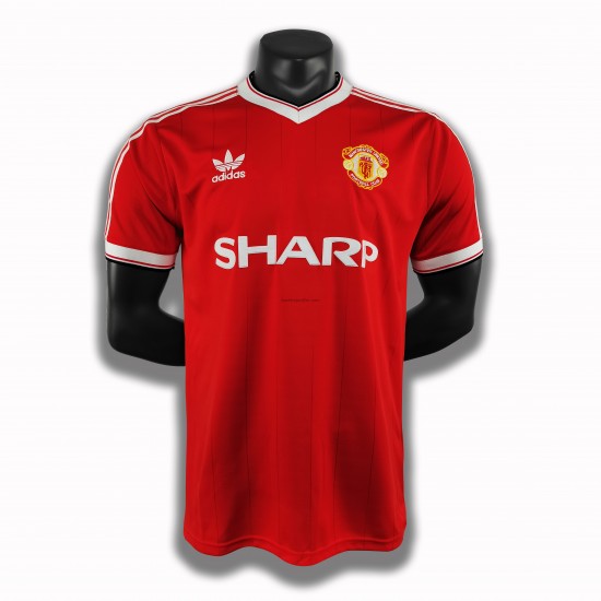 Manchester United Retro Hemma Fotbollströja 1984 Kortärmad