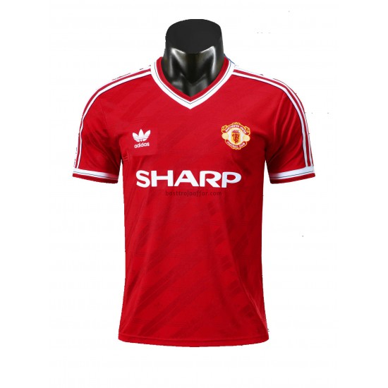 Manchester United Retro Hemma Fotbollströja 1986 Kortärmad