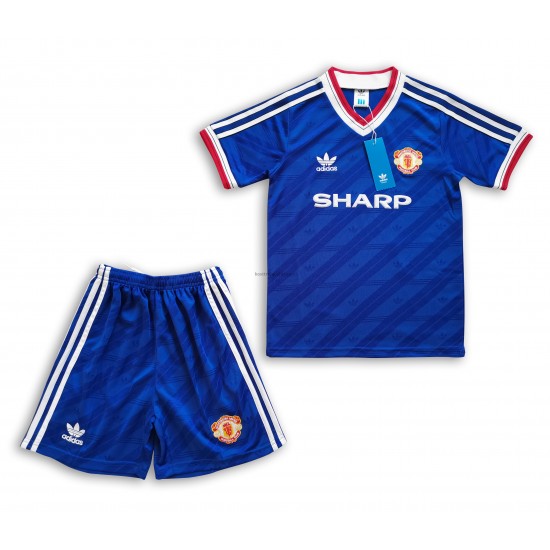 Manchester United Retro Barn Borta Fotbollströja 1986 Kortärmad