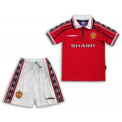 Manchester United Retro Barn-Hemma Fotbollströja 1998-1999 Kortärmad Manchester United Retro Barn-Hemma Fotbollströja 1998-1999 Kortärmad