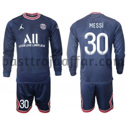 Paris Saint-Germain MESSI 30 Barn Hemma Fotbollströja 2021-2022 Långärmad