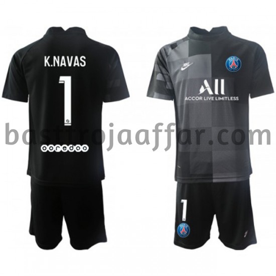 Paris Saint-Germain Målvakt Keylor Navas 1 Barn Borta Fotbollströja 2021-2022 Kortärmad