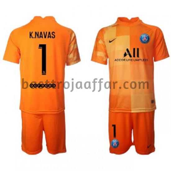 Paris Saint-Germain Målvakt Keylor Navas 1 Barn Hemma Fotbollströja 2021-2022 Kortärmad