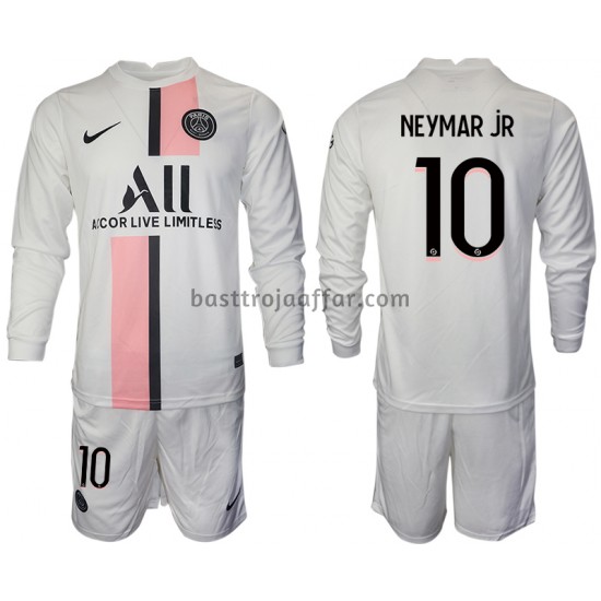Paris Saint-Germain Neymar JR 10 Barn Borta Fotbollströja 2021-2022 Långärmad