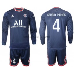 Paris Saint-Germain Sergio Ramos 4 Barn Hemma Fotbollströja 2021-2022 Långärmad