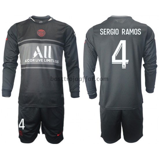 Paris Saint-Germain Sergio Ramos 4 Barn Tredje Fotbollströja 2021-2022 Långärmad