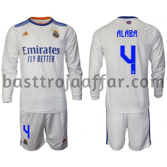 Real Madrid Alaba 4 Barn Hemma Fotbollströja 2021-2022 Långärmad