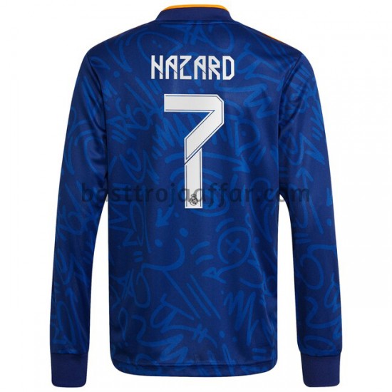 Real Madrid Eden Hazard 7 Borta Fotbollströja 2021-2022 Långärmad