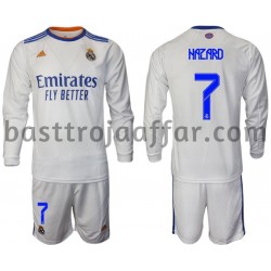 Real Madrid Hazard 7 Barn Hemma Fotbollströja 2021-2022 Långärmad