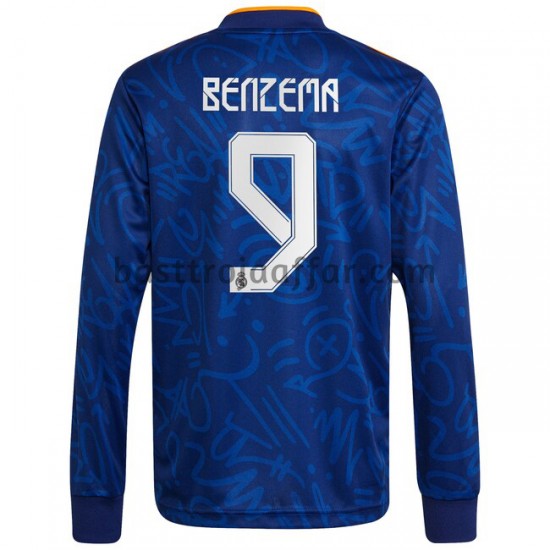 Real Madrid Karim Benzema 9 Borta Fotbollströja 2021-2022 Långärmad