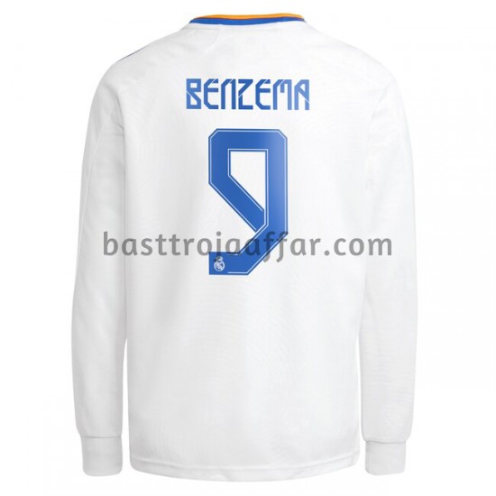 Real Madrid Karim Benzema 9 Hemma Fotbollströja 2021-2022 Långärmad
