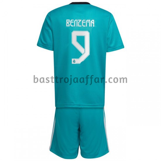 Real Madrid Karim Benzema 9 Barn Tredje Fotbollströja 2021-2022 Kortärmad