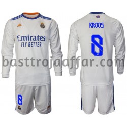 Real Madrid Kroos 8 Barn Hemma Fotbollströja 2021-2022 Långärmad