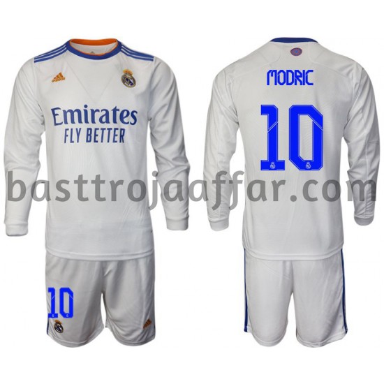 Real Madrid Modric 10 Barn Hemma Fotbollströja 2021-2022 Långärmad