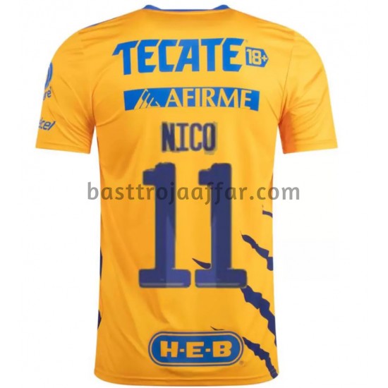 Tigres UANL Nico Lopez 11 Hemma Fotbollströja 2021-2022 Kortärmad
