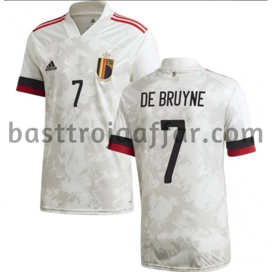 Belgien De Bruyne 7 Borta Fotbollströja EM 2020 Kortärmad
