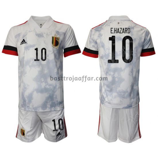 Belgien Eden Hazard 10 Barn Borta Fotbollströja EM 2020 Kortärmad