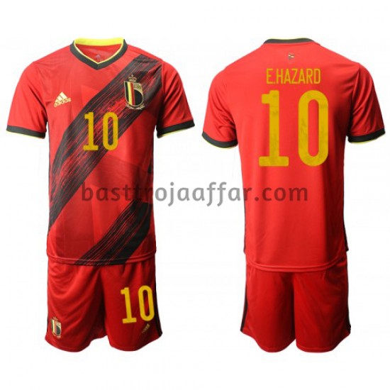 Belgien Eden Hazard 10 Barn Hemma Fotbollströja EM 2020 Kortärmad