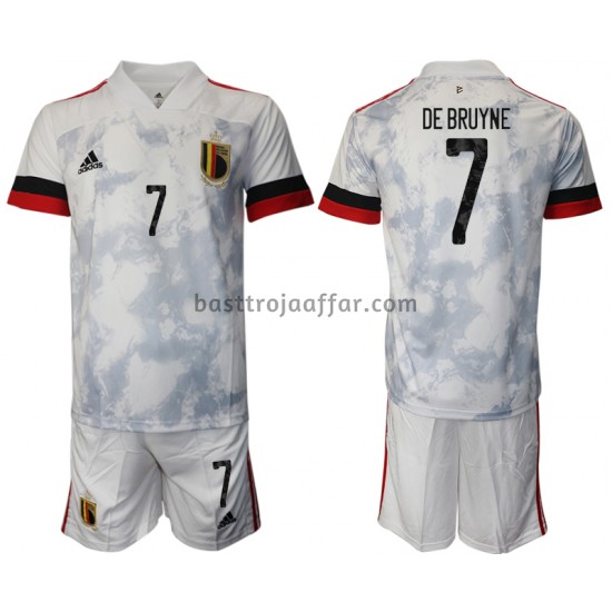 Belgien Kevin De Bruyne 7 Barn Borta Fotbollströja EM 2020 Kortärmad